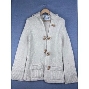 Vintage Evans Chicaggo Wool Blend Knit Hooded‎ Toggle Cardigan Sweater Duffle M